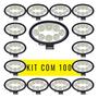 Imagem de Kit 100 Faróis Led Oval 8 Led 24W 12V 24V Branco Jeep Trator