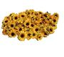 Imagem de Kit 100 flores de girassol artificial, sem cabo, 4 cm