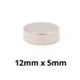 Imagem de Kit 100 Imã Neodímio Disco Magnético N35  12 x 5 mm Super Forte Potente Redondo
