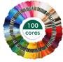 Imagem de Kit 100 Meadas Para Bordado Diversas Cores Sortidas 8m/6 Fio
