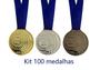 Imagem de Kit 100 Medalhas Honra ao Mérito Ouro Prata Bronze 4,3cm Aço