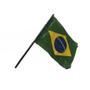 Imagem de Kit 100 Mini Haste Suporte Branco Bandeira Brasil C/Ventosa