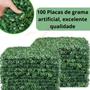 Imagem de Kit 100 Placas De Grama Artificial 40 X 60cm Decoração De Parede Gramado Sintetica Para Jardim, Muro Inglês Vertical, Sala, Escritório Fachada