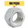 Imagem de Kit 100 porca sextavada galvanizada 3/8 polegada