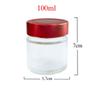Imagem de Kit 100 Potes de Vidro Pianezza Alto 100ml com Tampa Metálica Vermelha.  