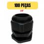 Imagem de Kit 100 prensa cabo nylon bsp 3/8 preto lukma 54004