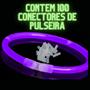 Imagem de Kit 100 Pulseiras Neon Festa Balada Brilho Fluorescente Led