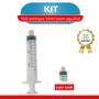 Imagem de kit 100 Seringas S/ Agulha Luer Lock Rosca Descartável 3ml / 5ml / 10ml