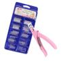 Imagem de Kit 100 tips curvatura c transparente m&c e alicate