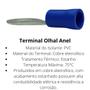 Imagem de Kit 100 Unidades Terminal Olhal Azul Argola Conector Elétrico Pré Isolado 1,0mm à 2,5mm M6