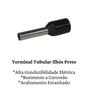 Imagem de Kit 1000x Terminais Tubular Ilhós Retardante a Chama Preto 1,5mm Conector Elétrico Simples Tubo Pré Isolado