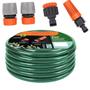 Imagem de Kit 10M Mangueira Jardim Verde + Conjunto Engates Tramontina