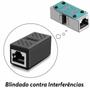 Imagem de KIt 10x Adaptador Emenda Rj45 Extensor Cat5 Cat6 Cat7 Rede Ethernet Conector Blindado Cor:Preto