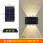 Imagem de Kit 10x Arandela Luminária Lâmpada 6 Luz Led De Parede Sensor Solar