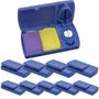 Imagem de Kit 10x Porta Comprimidos com 2 Divisórias e Cortador TopGet Azul