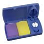 Imagem de Kit 10x Porta Comprimidos com 2 Divisórias e Cortador TopGet Azul