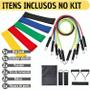 Imagem de Kit 11 Extensor Elástico De Exercícios Treino Em Casa Para Exercícios