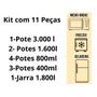 Imagem de Kit 11 Potes Plástico Vasilha Organizadora com Tampa + Jarra de 1800 ML