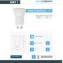 Imagem de Kit 11 Spot Embutir Quadrado Face Plana Mini Dicroica Mr11 Branco + Lâmpada LED 4w 2700k