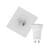 Imagem de Kit 11 Spot Embutir Quadrado Face Plana Mini Dicroica Mr11 Branco + Lâmpada LED 4w 2700k