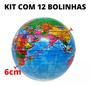 Imagem de Kit 12 Bola Macia Fisioterapia Anti Stress Massagem Mapa Mundial Globo