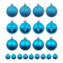 Imagem de Kit 12 Bolas De Natal Mista 5cm Azul Decoração Árvore