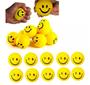 Imagem de Kit 12 Bolinhas Amarela Smile Massagem Apertar Anti Stress Fisioterapia
