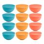Imagem de Kit 12 Bowl Fibra de Bambu PP Resistente Stripes Cores Sortidas Tigela 15cm Lyor