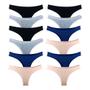 Imagem de Kit 12 Calcinhas Fio Dental Algodão Cotton Básica Lisa Lingerie