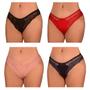 Imagem de Kit 12 Calcinhas PLUS SIZE de Microfibra Rendada Tanga Roupa Renda Sexy Sensual Atacado Feminino Confortável Sex Grande