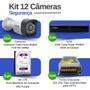 Imagem de Kit 12 Câmeras Bullet Tudo Forte TF 2020 B Full HD 1080p com Visão Noturna 20M Proteção IP66 + DVR Tudo Forte TFHDX 3316 16 Canais + HD 1TB Purple