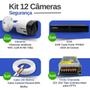 Imagem de Kit 12 Câmeras Intelbras VHC 1120 B HD 720p Visão Noturna 20m Resistente à Chuva IP66 + Dvr Tudo Forte TFHDX 3316 Full HD 16 Canais Com App Xmeye