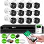 Imagem de Kit 12 Câmeras Intelbras VHD 1230 B Full HD 1080p Bullet Visão Noturna 30m IP67 DVR Intelbras MHDX 1316 16 Canais HD 1TB BarraCuda