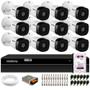 Imagem de Kit 12 Câmeras Intelbras VHD 1230 B Full HD 1080p Bullet Visão Noturna de 30 metros IP67 + DVR Intelbras MHDX 1216 Full HD 16 Canais Multi HD