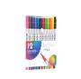 Imagem de Kit 12 Canetas 2 em 1 Brush Lettering e Ponta Fina Dual Pen Canetinha Colorir Desenho
