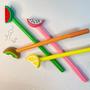 Imagem de Kit 12  canetas de gel frutas divertida para escola/escritorio papelaria fofa