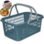 Imagem de Kit 12 Cesta Cestinha Plástica Supermercado Com Alça 09 Litros