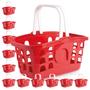 Imagem de Kit 12 Cestas de Compras Cestinha Mercado Multiuso Vermelha