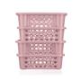 Imagem de Kit 12 Cestas pequena rosa multiuso empilhável caixa organizadora armário gaveta lavanderia Sanremo