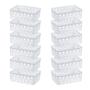 Imagem de Kit 12 Cestos Moderno Organizador Decorativo Gaveta Closet Otimização De Espaço Empilhável Multiuso