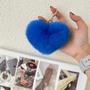 Imagem de Kit 12 chaveiros coração pompom macio pelúcia 11cm fofo