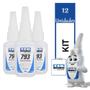 Imagem de Kit 12 Cola Adesivo Instantâneo 793 Multiuso 20g Cada