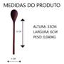 Imagem de Kit 12 colher de pau 33cm madeira maciça para cozinha panela