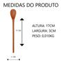 Imagem de Kit 12 colher de pau para molho 17cm madeira maciça cozinha