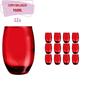 Imagem de Kit 12 Copos California Redondo Vidro Vermelho Mesa 450ml