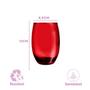 Imagem de Kit 12 Copos California Redondo Vidro Vermelho Mesa 450ml
