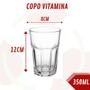 Imagem de Kit 12 Copos de Vidro resistente 350ml Transparente Vitamina
