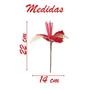 Imagem de Kit 12 Flores Vermelhas Com Cabo Artificial Decoração De Natal Com Glitter 22cm