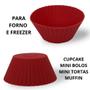 Imagem de Kit 12 Formas de Silicone para Mini Cupcake Bolo Muffin 70ml Forminha Antiaderente