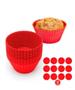 Imagem de Kit 12 Formas Silicone Cupcake Forminhas Cupcake Bolo Muffin Cor Vermelho